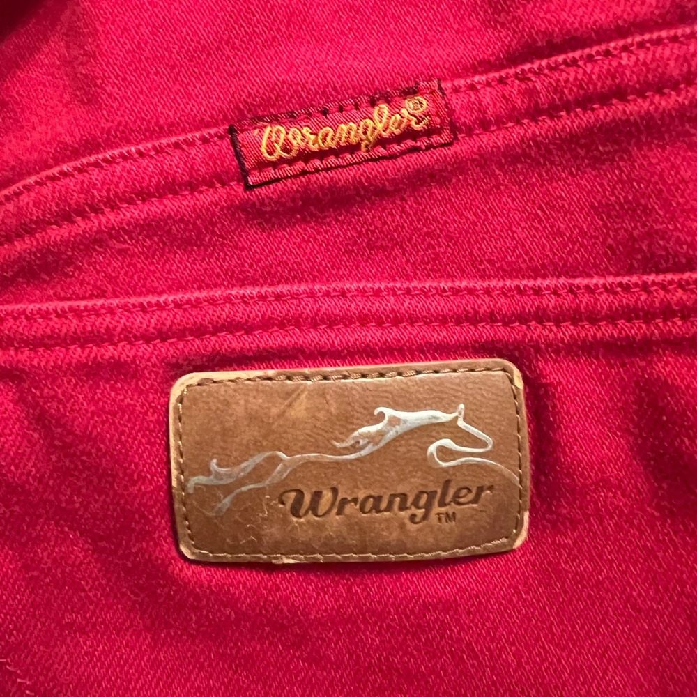 Wrangler Womens Red Jeans Flared Leg Denim Pants Size Petite 12 - Picture 2 of 8